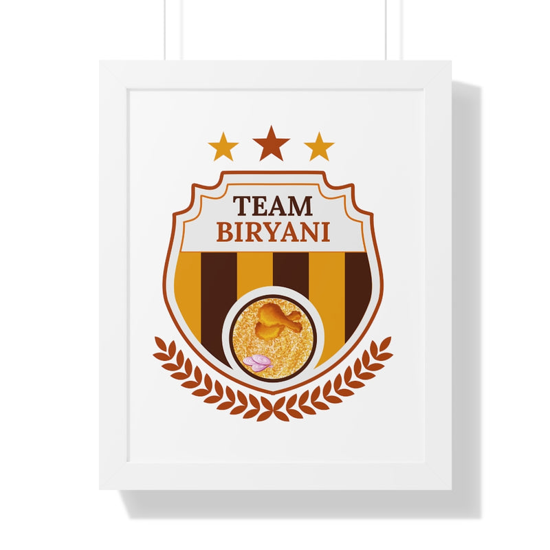 Team Biryani Framed Vertical Poster - 16″ × 20″ / White - Poster by GTA Desi Store