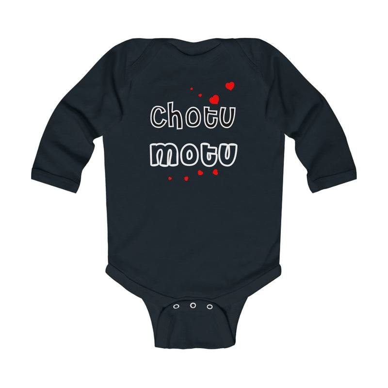 Chotu Motu Infant Long Sleeve Bodysuit - Black / NB - Kids clothes by GTA Desi Store