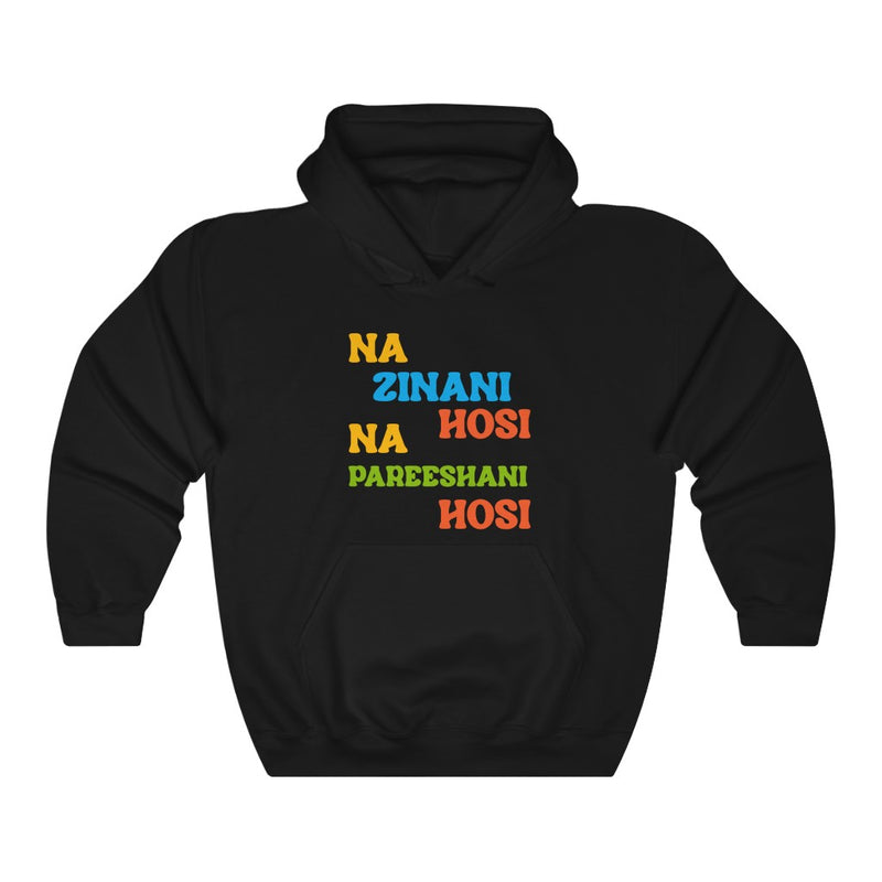 Na Zinani Hosi Na Pareeshani Hosi Unisex Heavy Blend™ Hooded Sweatshirt - Black / S - Hoodie by GTA Desi Store