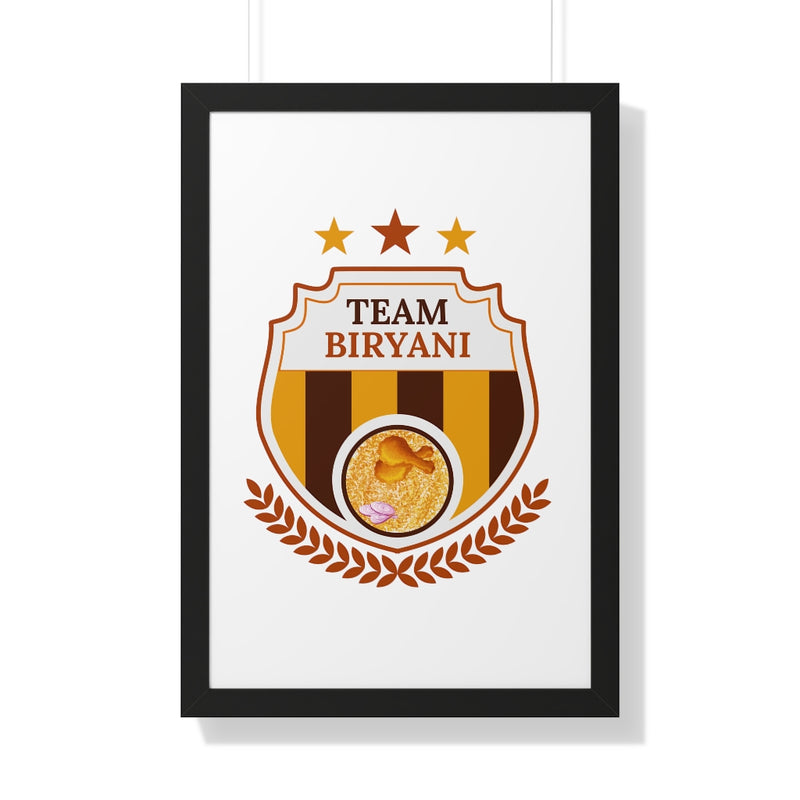 Team Biryani Framed Vertical Poster - 20" × 30" / Black - Poster by GTA Desi Store