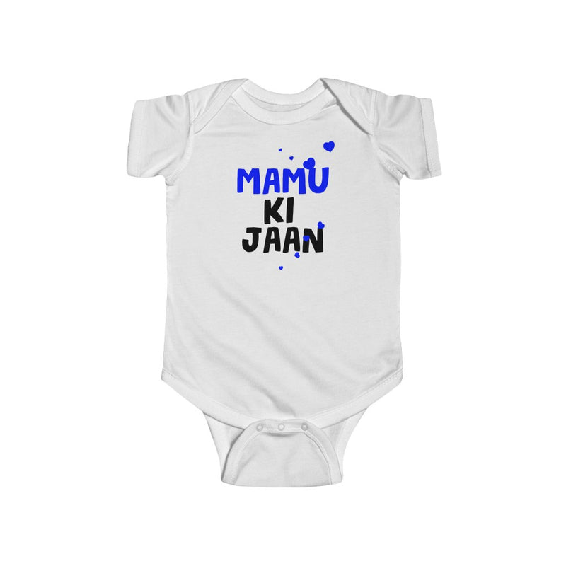 Mamu Ki Jaan Infant Short Sleeve Fine Jersey Bodysuit - White / NB - Kids clothes by GTA Desi Store