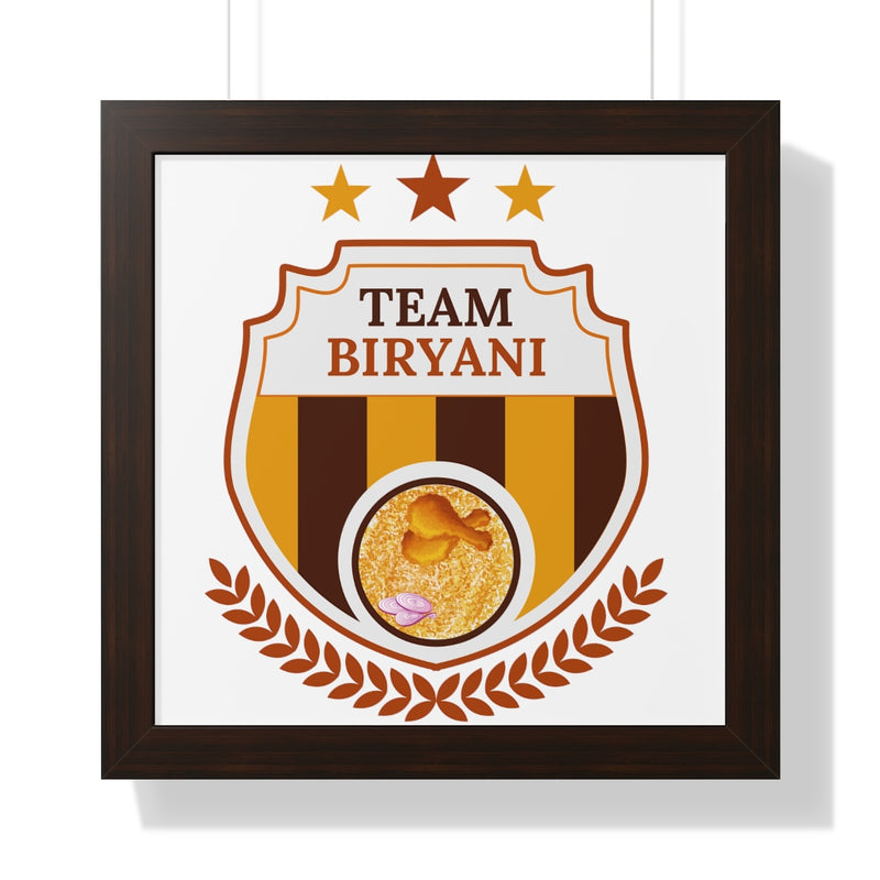Team Biryani Framed Vertical Poster - 16″ × 16″ / Walnut - Poster by GTA Desi Store