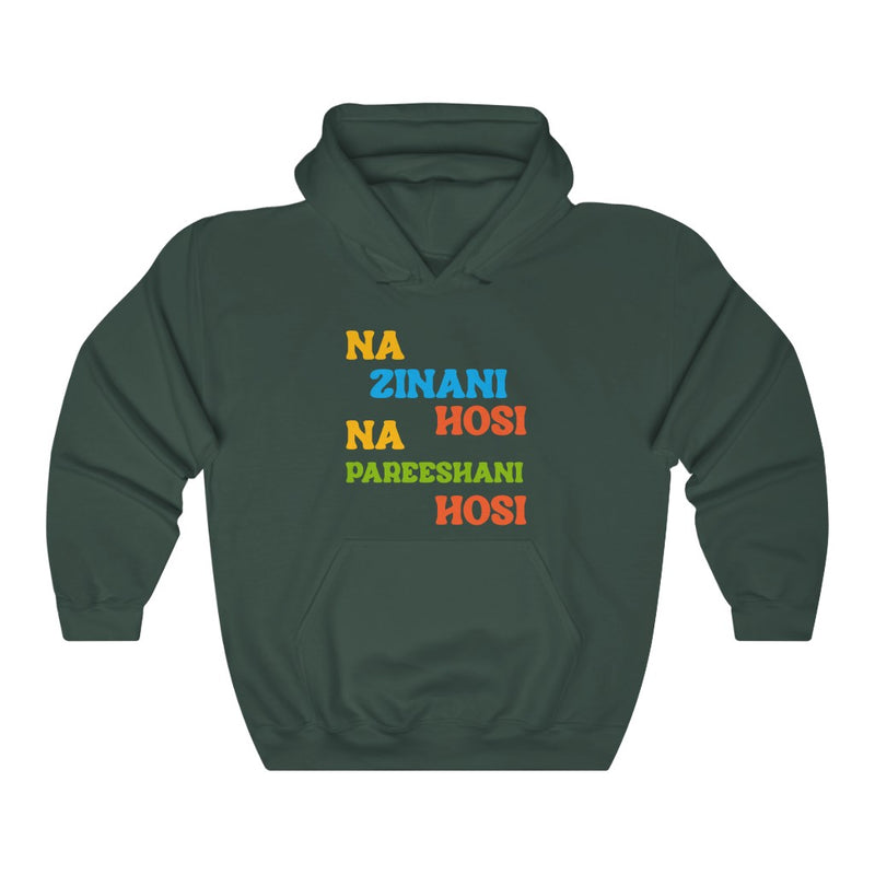 Na Zinani Hosi Na Pareeshani Hosi Unisex Heavy Blend™ Hooded Sweatshirt - Forest Green / S - Hoodie by GTA Desi Store