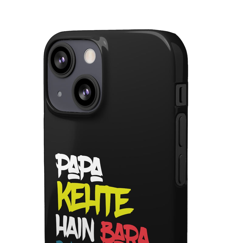 Papa Kehte Hain Bara Naam Karegi Snap Cases iPhone or Samsung - iPhone 13 Mini / Glossy - Phone Case by GTA Desi Store