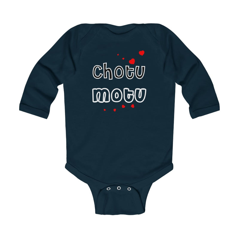 Chotu Motu Infant Long Sleeve Bodysuit - Navy / 12M - Kids clothes by GTA Desi Store