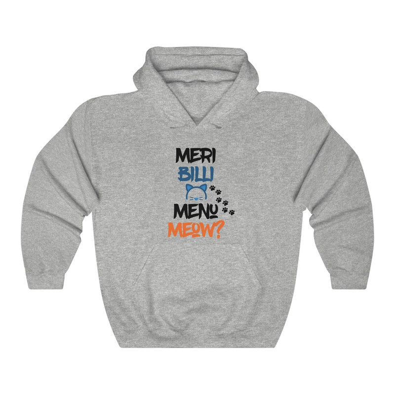 Meri Billi Menu Meow Unisex Heavy Blend™ Hooded Sweatshirt - Ash Grey / S - Hoodie by GTA Desi Store