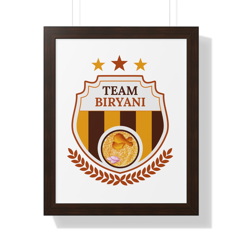 Team Biryani Framed Vertical Poster - 16″ × 20″ / Walnut - Poster by GTA Desi Store
