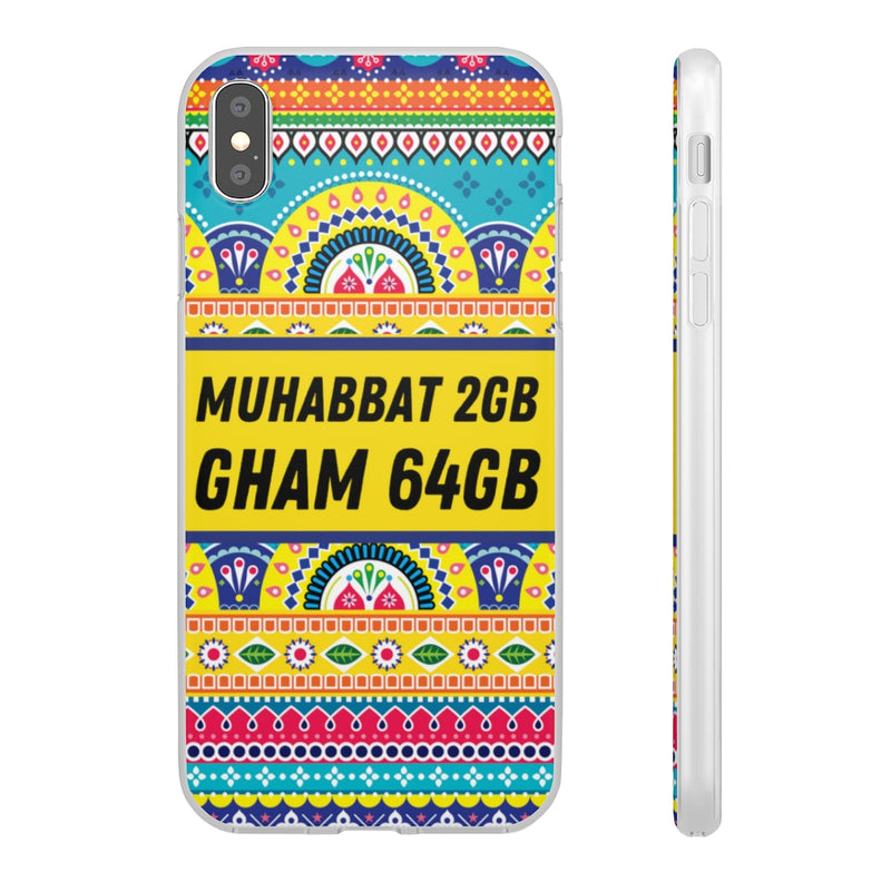 Muhabbat 2GB Gham 64GB Flexi Cases - iPhone XS MAX with gift packaging - Phone Case by GTA Desi Store