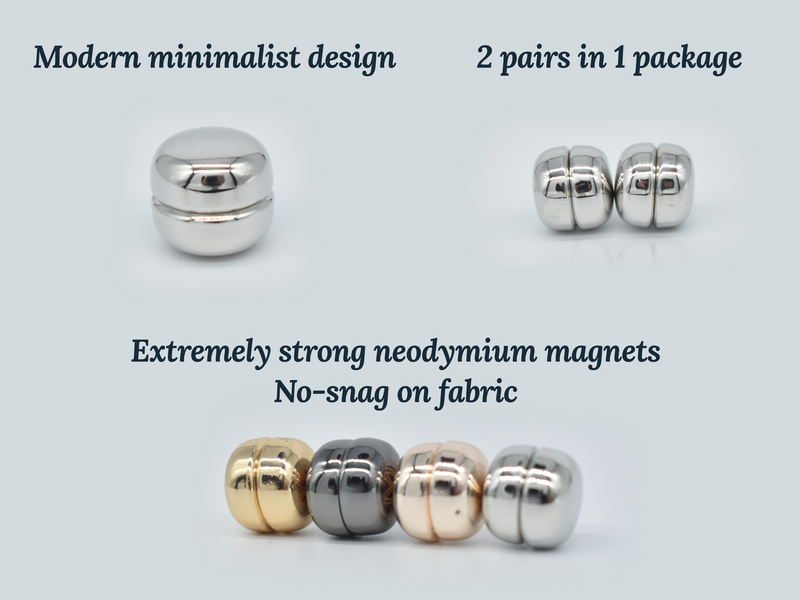 Strong Magnetic Hijab Pins for Muslim Women Scarf - Silver - by GTA Desi Store