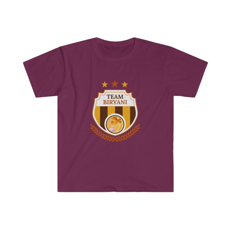 Team Biryani Unisex Softstyle T-Shirt - Maroon / S - T-Shirt by GTA Desi Store