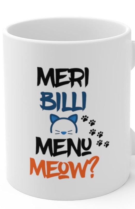 Meri Billi Menu Meow Ceramic Mugs (11oz\15oz\20oz) - 11oz / White - Mug by GTA Desi Store