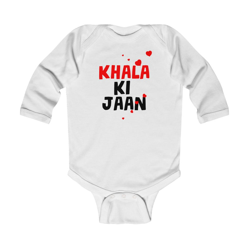 Khala Ki Jaan Infant Long Sleeve Bodysuit - White / 12M - Kids clothes by GTA Desi Store