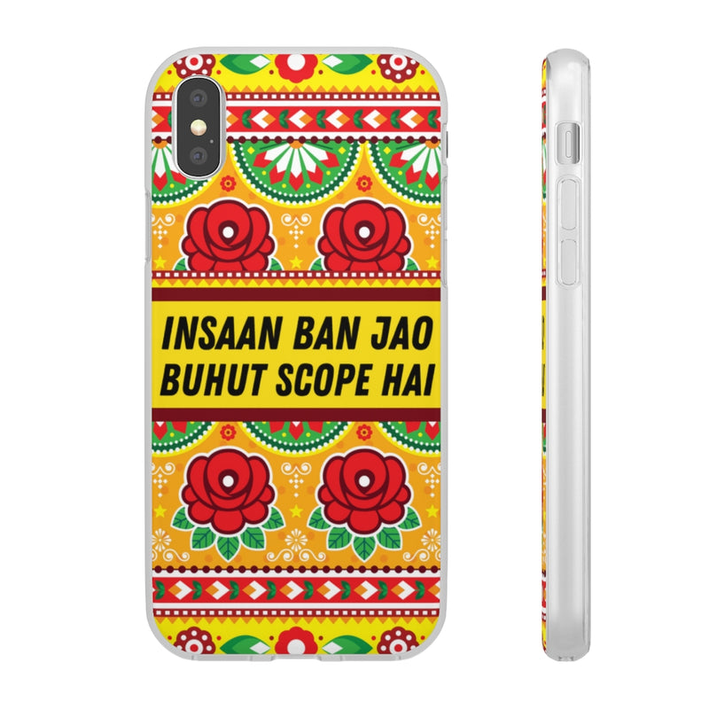 Insaan ban Jao Buhut Scope hai Flexi Cases - iPhone X - Phone Case by GTA Desi Store