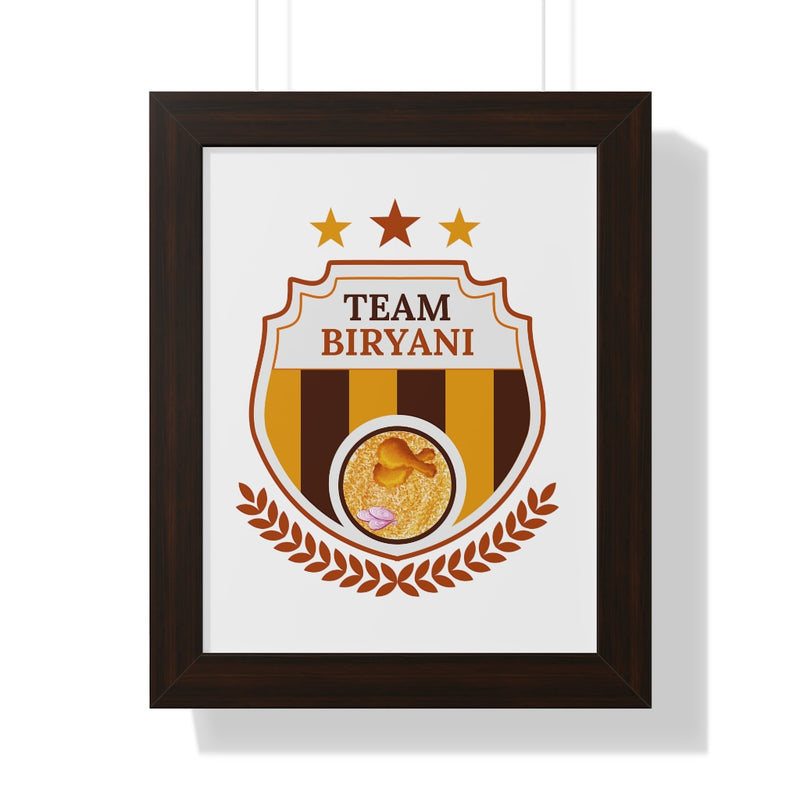 Team Biryani Framed Vertical Poster - 11" × 14" / Walnut - Poster by GTA Desi Store