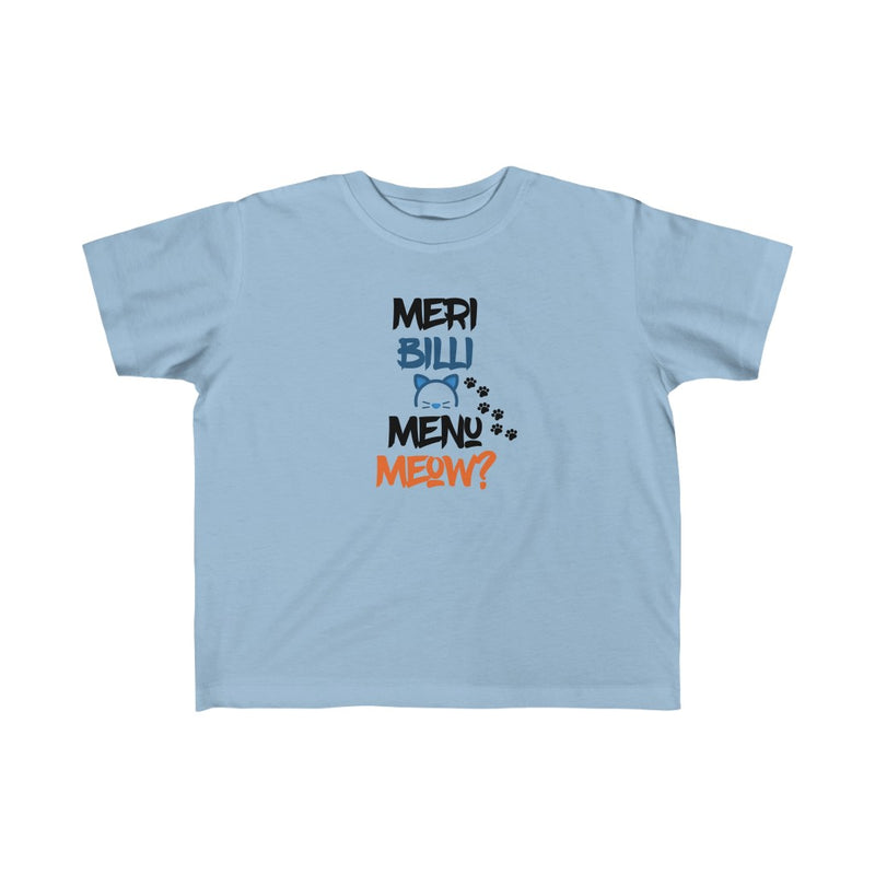 Meri Billi Menu Meow Kid's Fine Jersey Tee - Light Blue / 2T - Kids clothes by GTA Desi Store