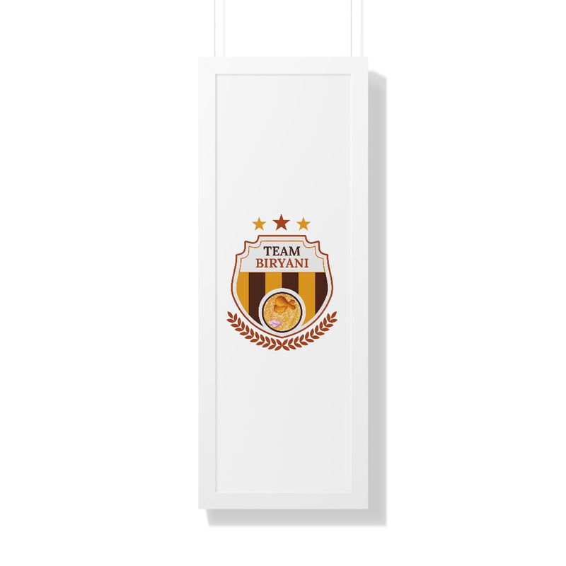 Team Biryani Framed Vertical Poster - 12″ × 36″ / White - Poster by GTA Desi Store