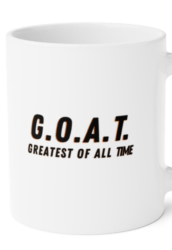 G.O.A.T Great Of All Time Ceramic Mugs (11oz\15oz\20oz) - 20oz / White - Mug by GTA Desi Store