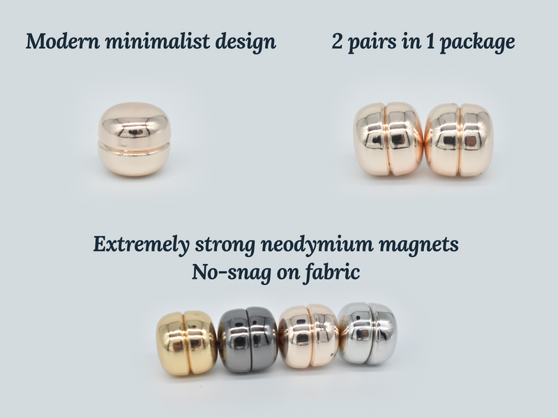 Strong Magnetic Hijab Pins for Muslim Women Scarf - Rose Gold - by GTA Desi Store