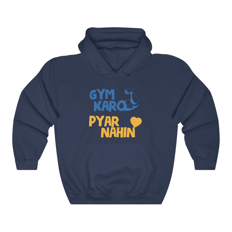Gym Karo Pyar Nahin Unisex Heavy Blend™ Hooded Sweatshirt - Navy / S - Hoodie by GTA Desi Store