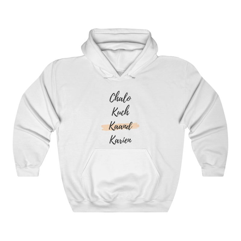 Chalo Kuch Kaand Karien Unisex Heavy Blend™ Hooded Sweatshirt - White / S - Hoodie by GTA Desi Store