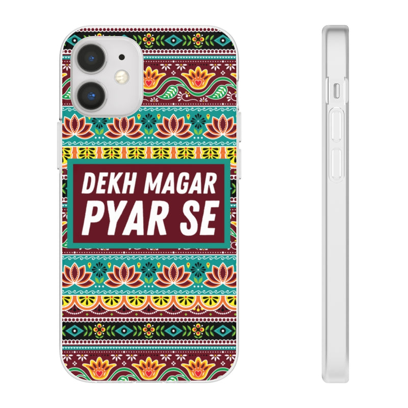 Dekh Magar Pyar Se Flexi Cases - iPhone 12 Mini with gift packaging - Phone Case by GTA Desi Store