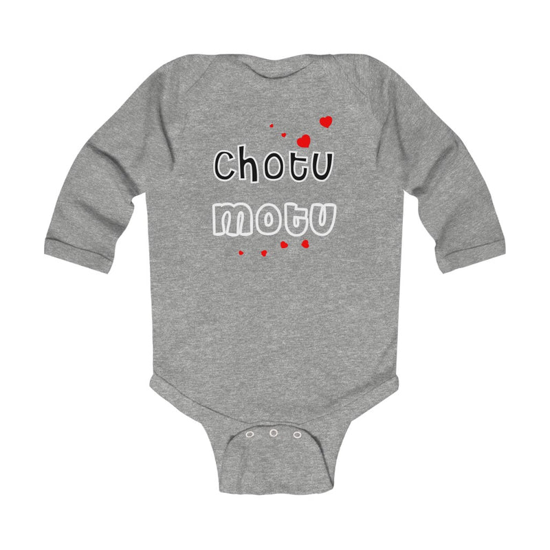 Chotu Motu Infant Long Sleeve Bodysuit - Heather / NB - Kids clothes by GTA Desi Store