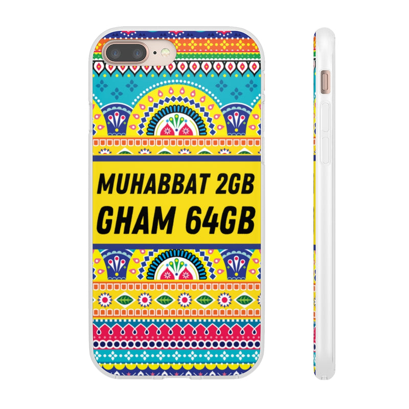 Muhabbat 2GB Gham 64GB Flexi Cases - iPhone 8 Plus - Phone Case by GTA Desi Store