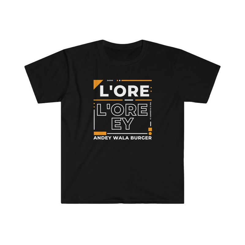 L'ore L'ore Ey Andey Wala Burger Jammeya E Nai Unisex Softstyle T-Shirt - Black / S - T-Shirt by GTA Desi Store