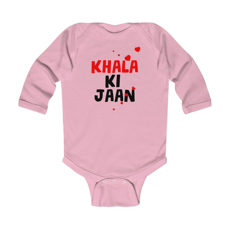 Khala Ki Jaan Infant Long Sleeve Bodysuit - Pink / NB - Kids clothes by GTA Desi Store