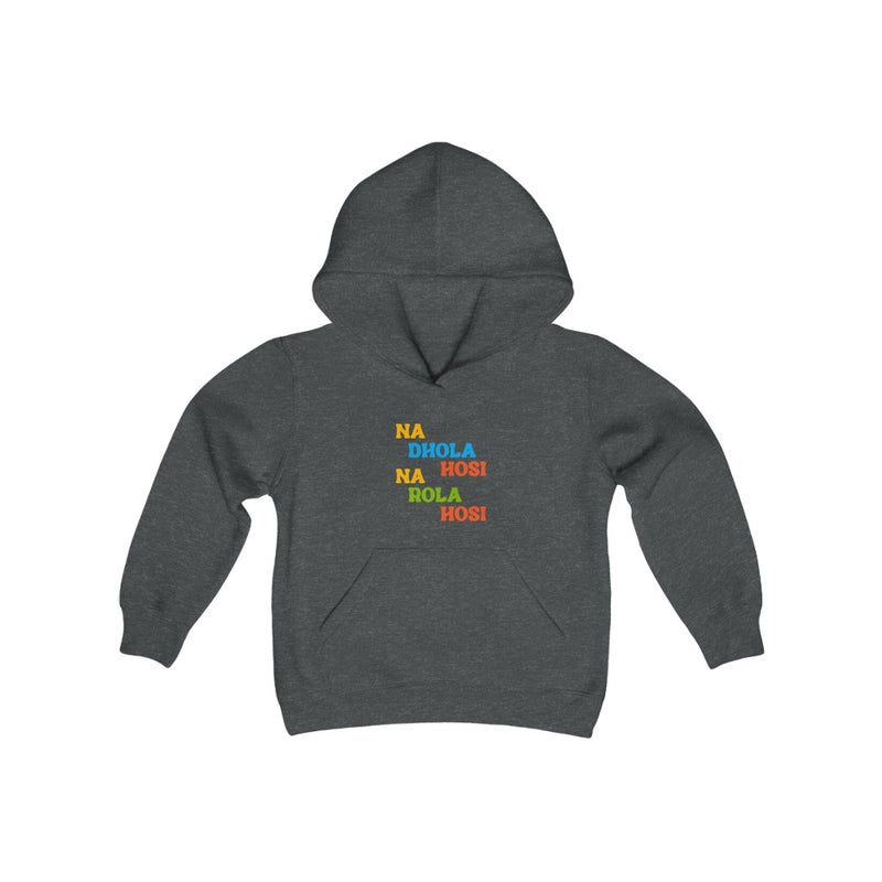 Na Dhola Hosi Na Rola Hosi Youth Heavy Blend Hooded Sweatshirt - Dark Heather / XS - Kids clothes by GTA Desi Store