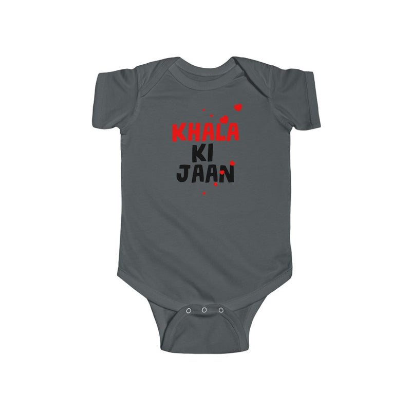 Khala Ki Jaan Infant Short Sleeve Fine Jersey Bodysuit - Charcoal / NB - Kids clothes by GTA Desi Store