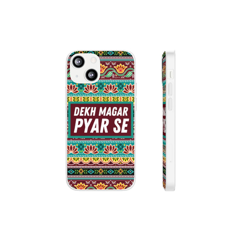 Dekh Magar Pyar Se Flexi Cases - iPhone 13 Mini with gift packaging - Phone Case by GTA Desi Store