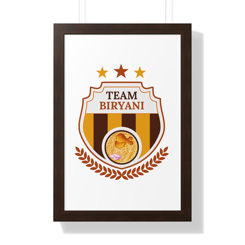 Team Biryani Framed Vertical Poster - 16″ × 24″ / Walnut - Poster by GTA Desi Store