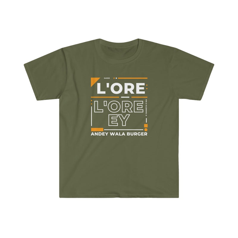 L'ore L'ore Ey Andey Wala Burger Jammeya E Nai Unisex Softstyle T-Shirt - Military Green / S - T-Shirt by GTA Desi Store