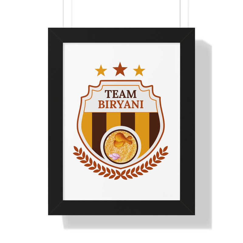 Team Biryani Framed Vertical Poster - 12″ × 16″ / Black - Poster by GTA Desi Store