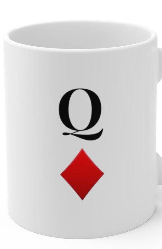 Queen of Diamonds Ceramic Mugs (11oz\15oz\20oz) - 11oz / White - Mug by GTA Desi Store
