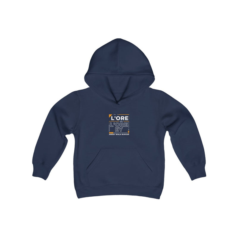 L'ore L'ore Ey Andey Wala Burger Jammeya E Nai Youth Heavy Blend Hooded Sweatshirt - Navy / XS - Kids clothes by GTA Desi Store