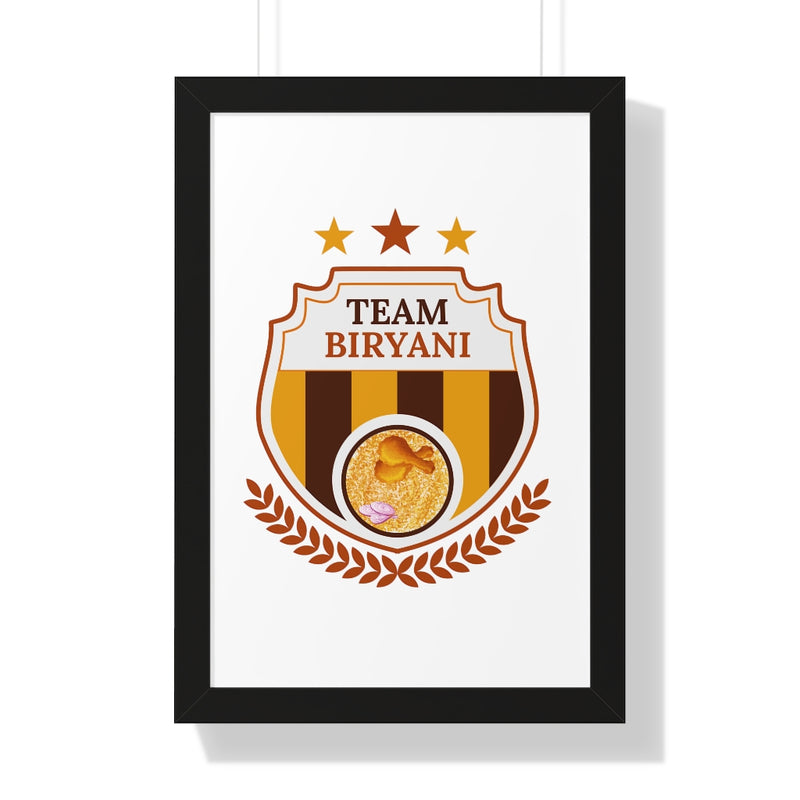 Team Biryani Framed Vertical Poster - 16″ × 24″ / Black - Poster by GTA Desi Store