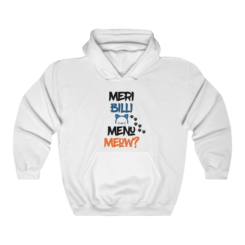 Meri Billi Menu Meow Unisex Heavy Blend™ Hooded Sweatshirt - White / S - Hoodie by GTA Desi Store