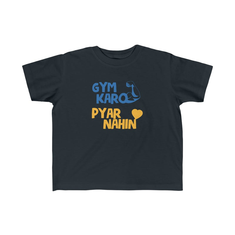 Gym Karo Pyar Nahin Kid's Fine Jersey Tee - Black / 2T - Kids clothes by GTA Desi Store