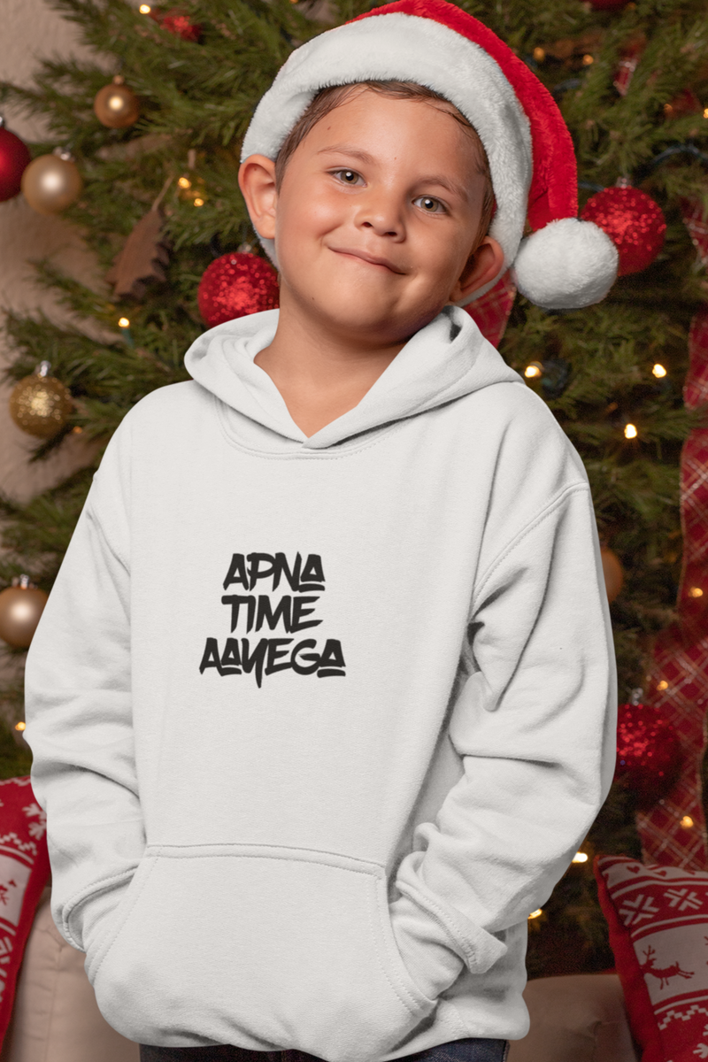 Apna Time Aayega Youth Heavy Blend Hooded Sweatshirt - Kids clothes by GTA Desi Store