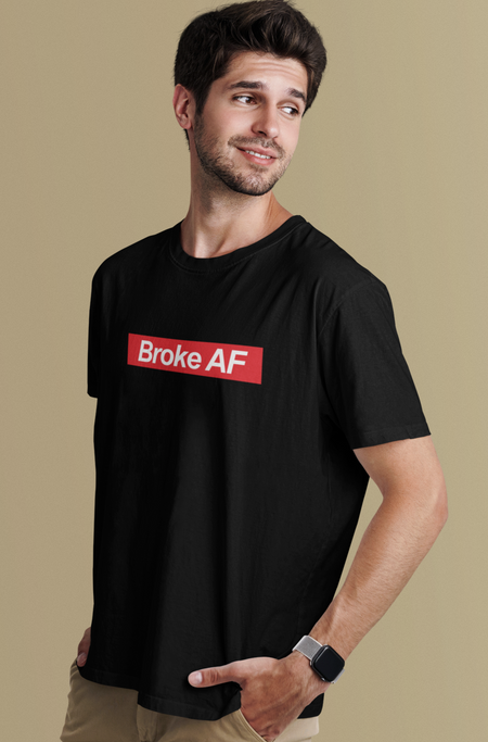Broke AF Unisex Softstyle T-Shirt - T-Shirt by GTA Desi Store