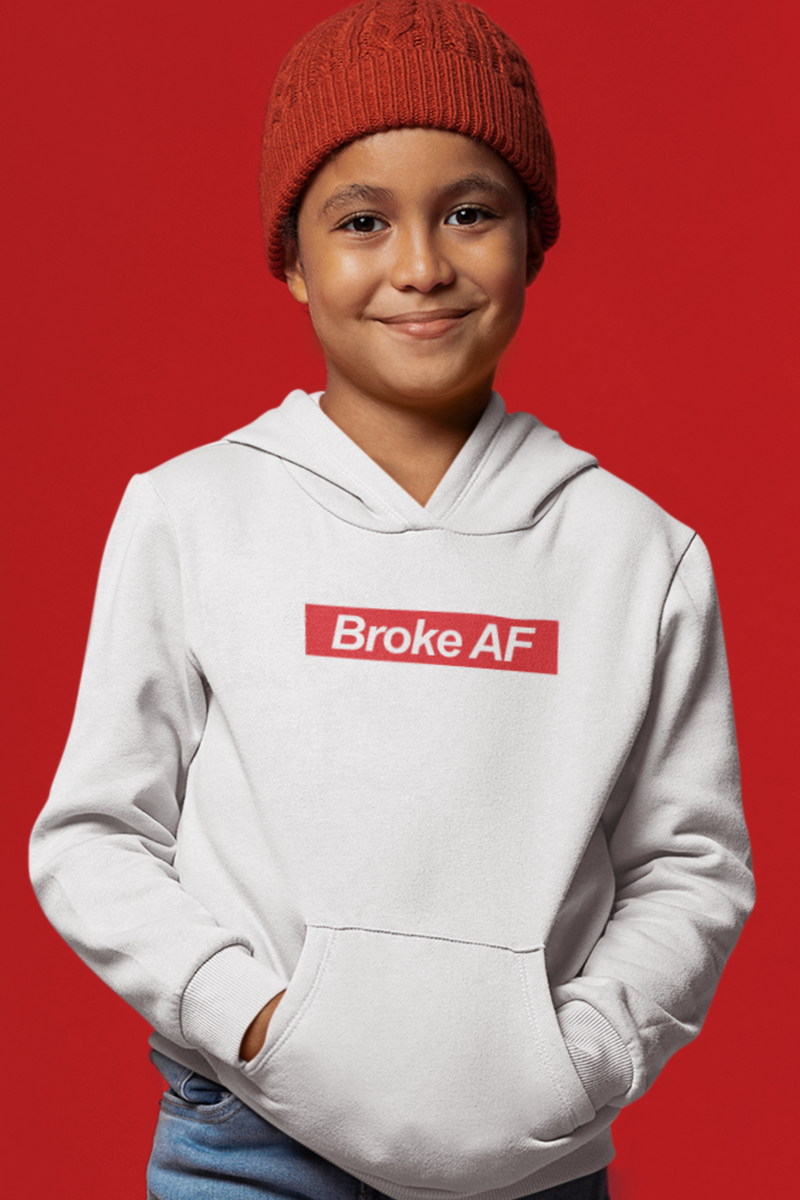 Broke AF Youth Heavy Blend Hooded Sweatshirt - Kids clothes by GTA Desi Store