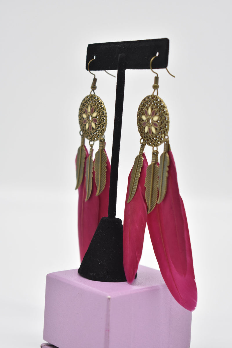 Tribal Ethnic Feather Earrings - Earrings by GTA Desi Store