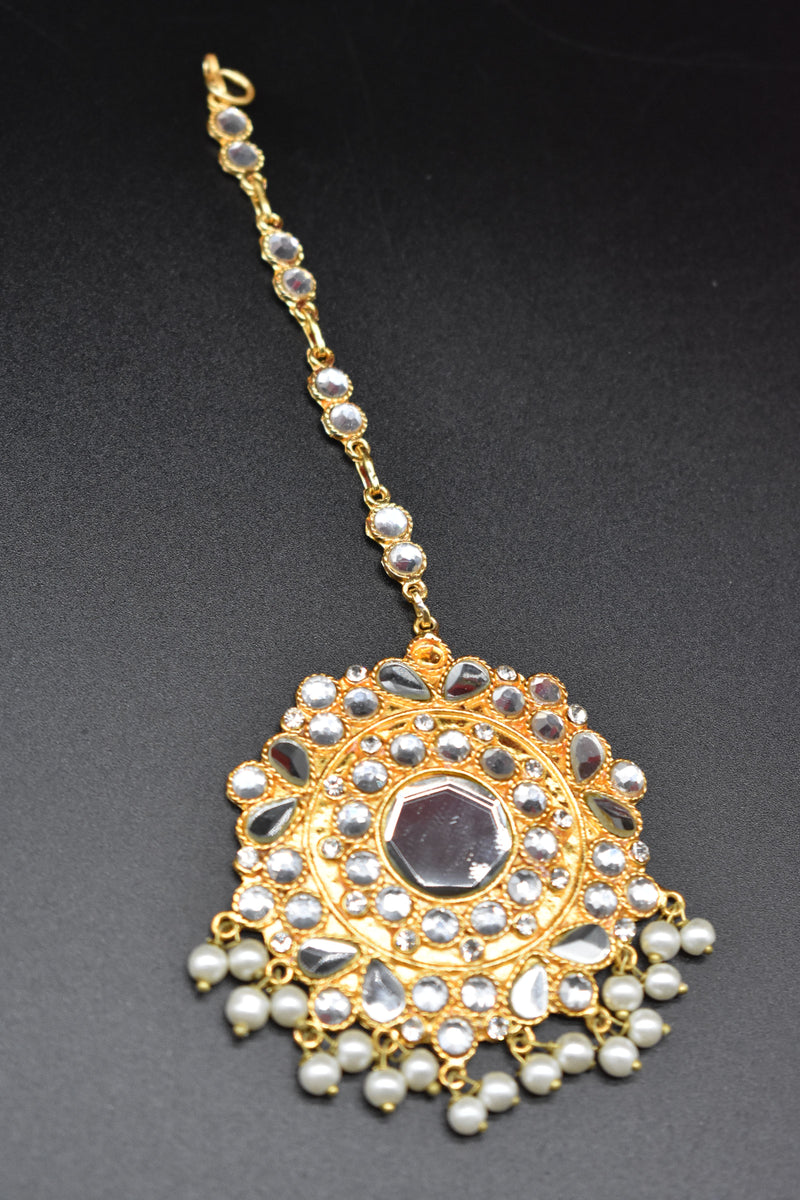 Shesha kundan Bindiya with pearls - Bindiya by GTA Desi Store