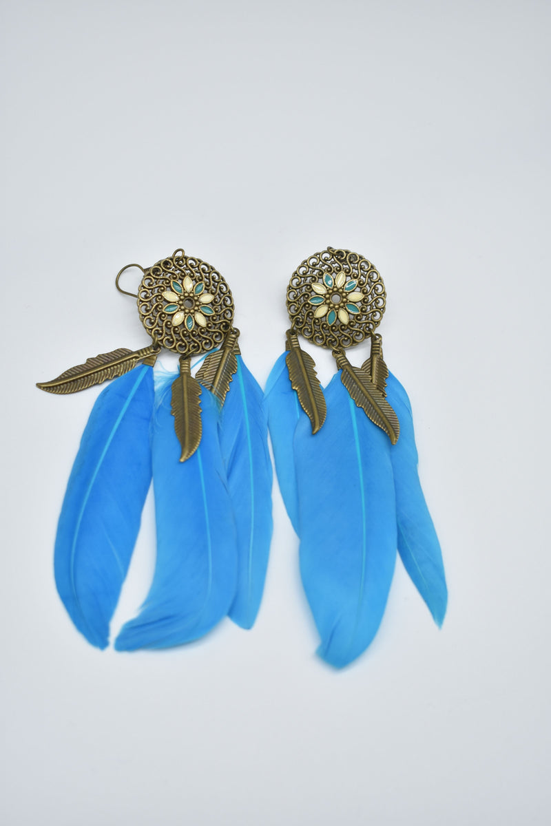 Tribal Ethnic Feather Earrings - Earrings by GTA Desi Store