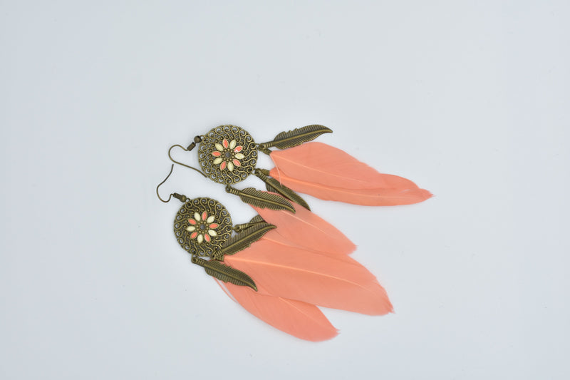 Tribal Ethnic Feather Earrings - Earrings by GTA Desi Store