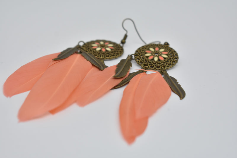 Tribal Ethnic Feather Earrings - Earrings by GTA Desi Store