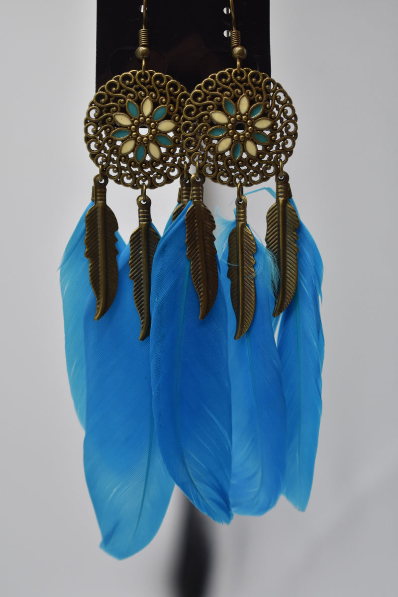 Tribal Ethnic Feather Earrings - Earrings by GTA Desi Store