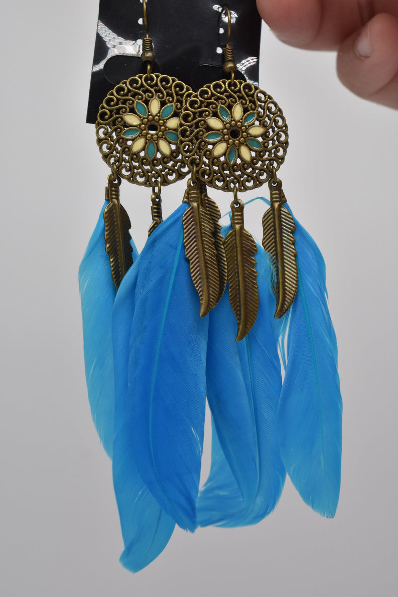 Tribal Ethnic Feather Earrings - Earrings by GTA Desi Store